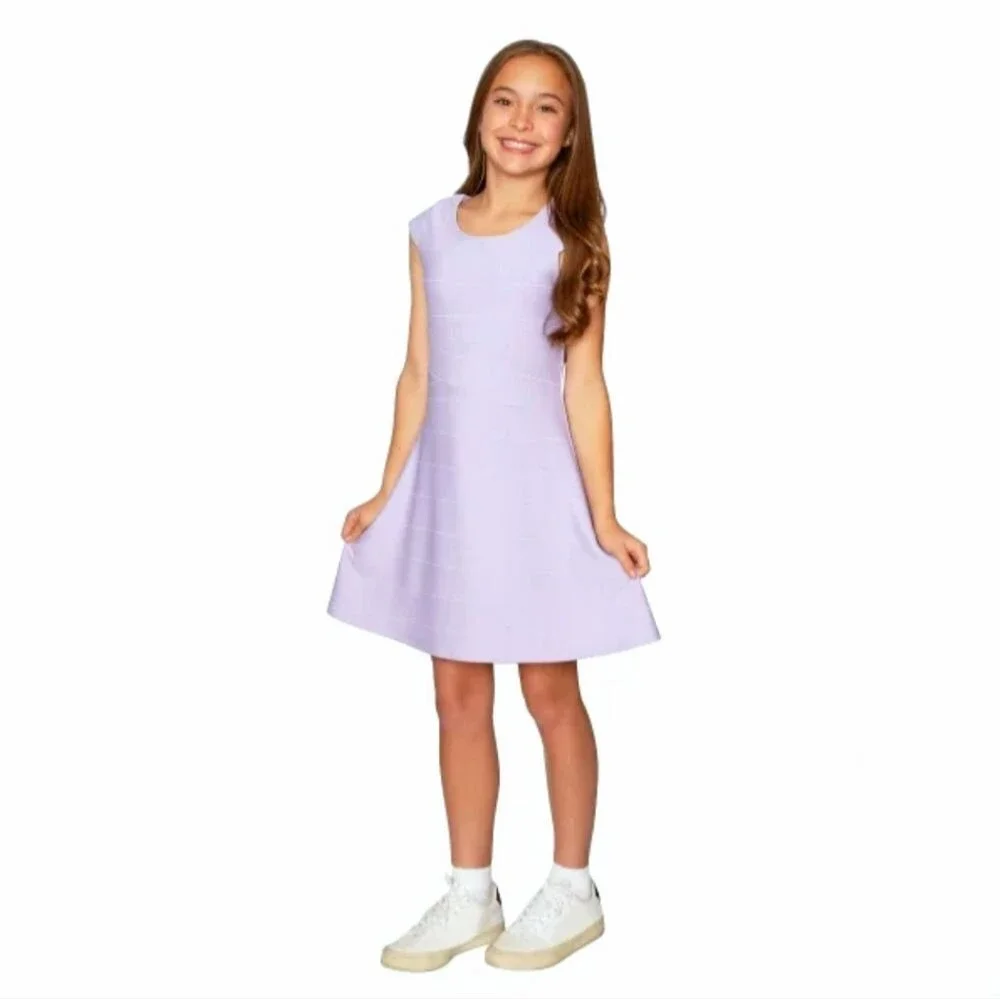 LOVE Ava & Yelly Preppy Purple A-line Skater Dress NWT Youth Girls S (7/8) Lined